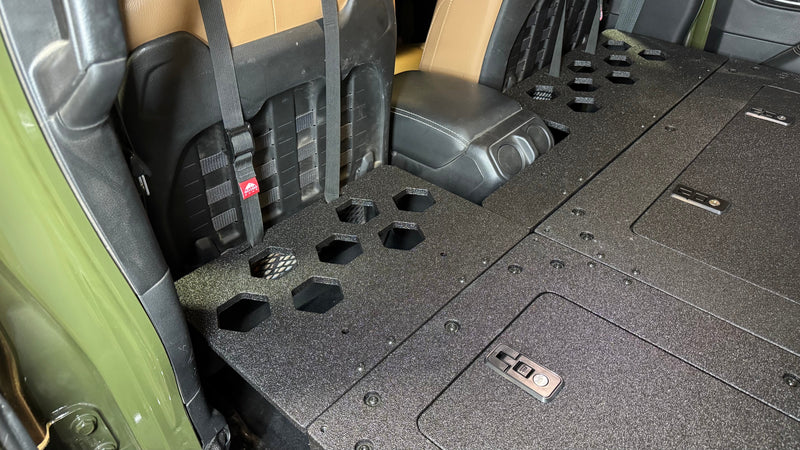 Load image into Gallery viewer, Jeep Wrangler 2018-Present JLU 4 Door - Second Row Seat Delete Plate System - 8&quot; or 10&quot; Module Based
