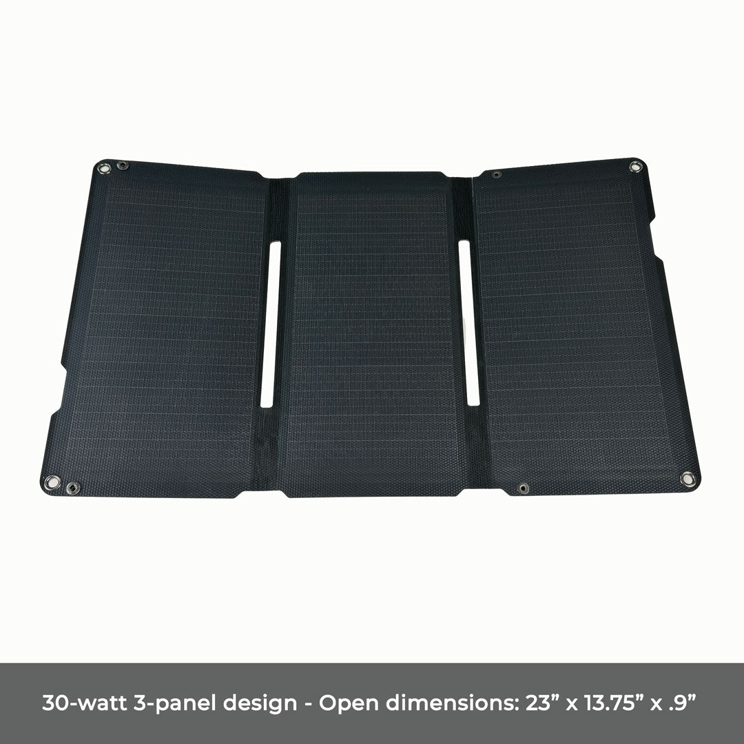 30 Watt Minimalist 3 - panel Folding Solar Panel - Trail and Timber Co