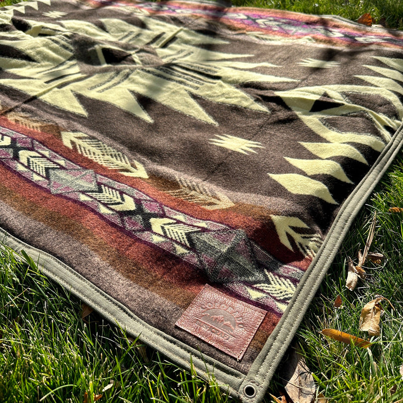 Load image into Gallery viewer, Large Heavyweight Waxed Canvas and Alpaca Wool Lined Bushcraft Ground Cloth

