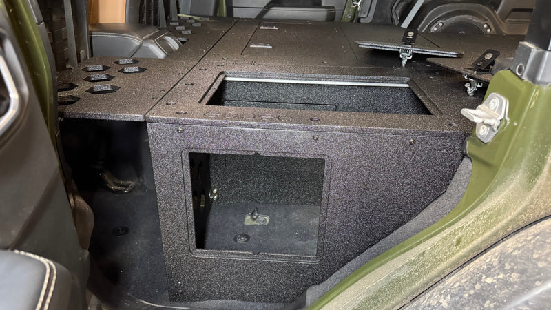 Load image into Gallery viewer, Jeep Wrangler 2018-Present JLU 4 Door - Second Row Seat Delete Plate System - 8&quot; or 10&quot; Module Based

