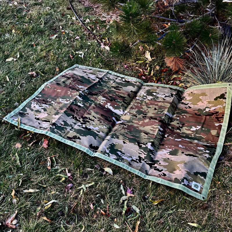 Load image into Gallery viewer, Extra Large Waxed Canvas and 600D Cordura Camouflage Lined Bushcraft Ground Cloth
