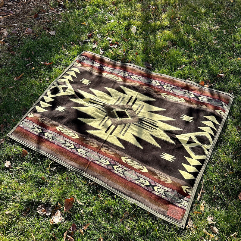 Load image into Gallery viewer, Large Heavyweight Waxed Canvas and Alpaca Wool Lined Bushcraft Ground Cloth

