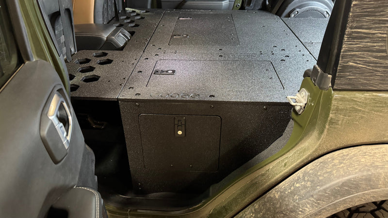 Load image into Gallery viewer, Jeep Wrangler 2018-Present JLU 4 Door - Second Row Seat Delete Plate System - 8&quot; or 10&quot; Module Based
