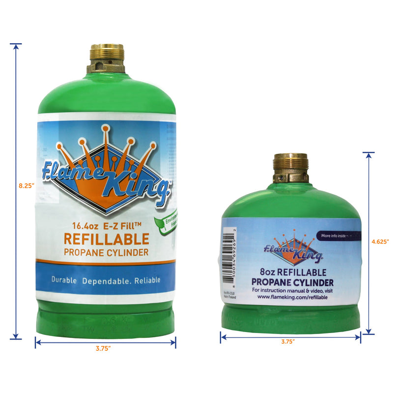 Load image into Gallery viewer, Flame King Eco Friendly Sustainable 8oz 1/2lb Refillable Propane Tank LP Cylinder
