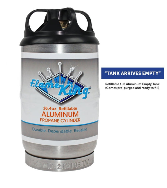 Flame King Eco Friendly Sustainable 1lb Aluminum Refillable Propane Tank LP Cylinder - Trail and Timber Co