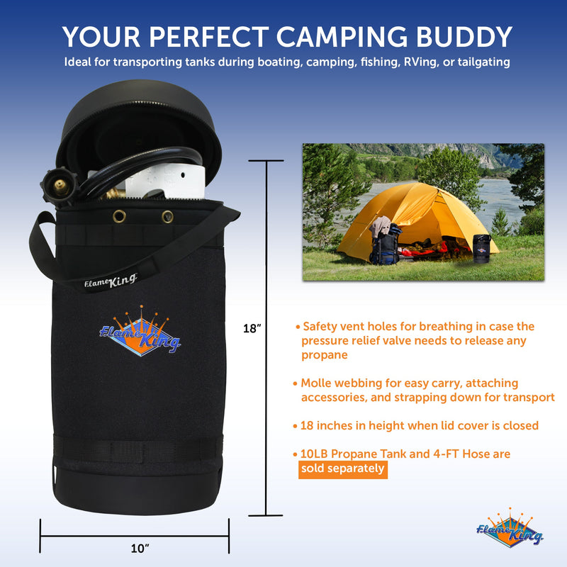 Load image into Gallery viewer, Flame King Propane Gas Hauler for 10lb Propane Tank Insulated Protective Carry Case
