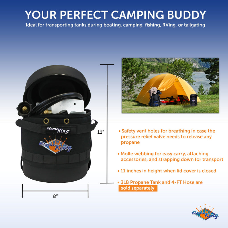 Load image into Gallery viewer, Flame King Propane Gas Hauler for 3lb Propane Tank Insulated Protective Carry Case
