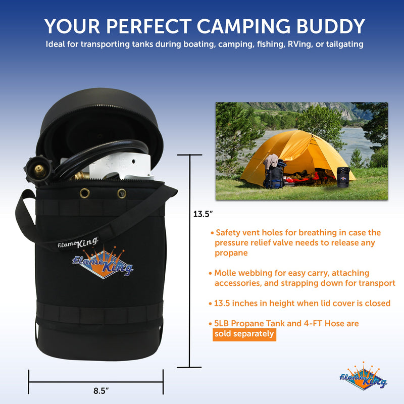 Load image into Gallery viewer, Flame King Propane Gas Hauler for 5lb Propane Tank Insulated Protective Carry Case
