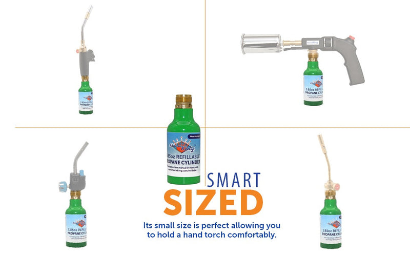 Load image into Gallery viewer, Flame King 2-Pack Eco Friendly 1/4 lb Refillable Mini Propane Tank Cylinder
