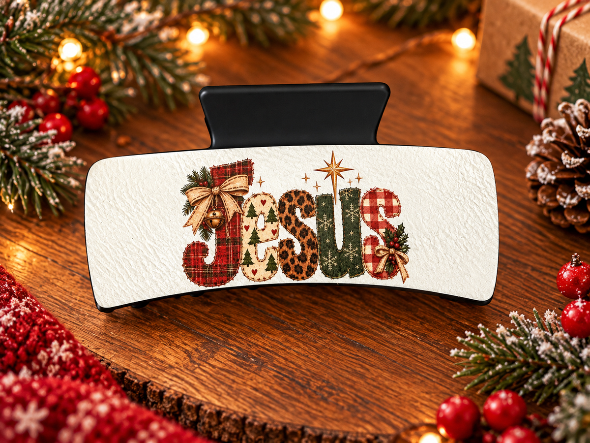 Jesus Christmas Hair Clip