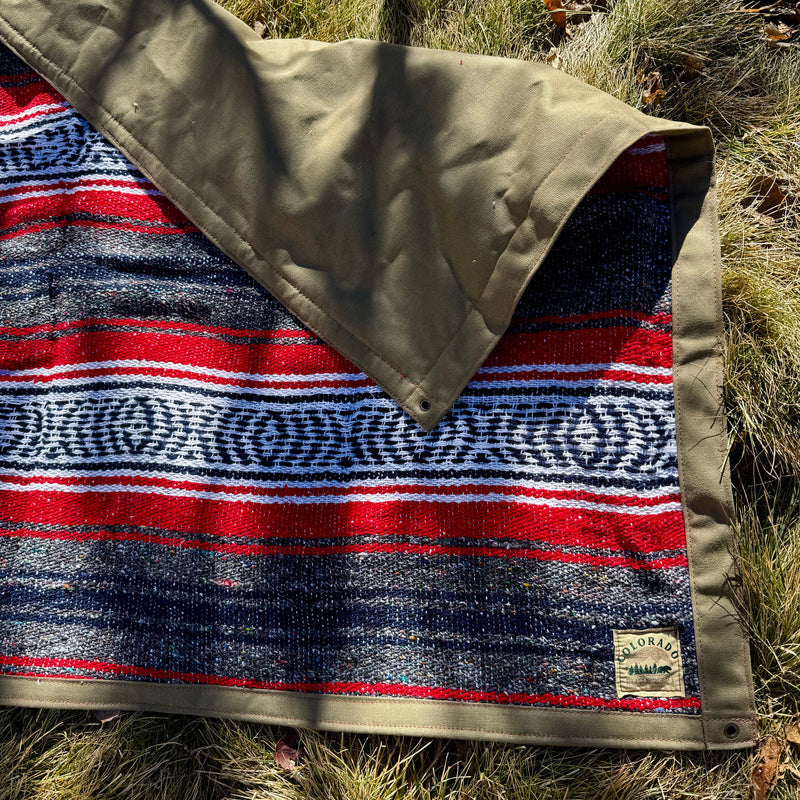 Load image into Gallery viewer, Large Waxed Canvas and Mexican Falsa Lined Bushcraft Ground Cloth
