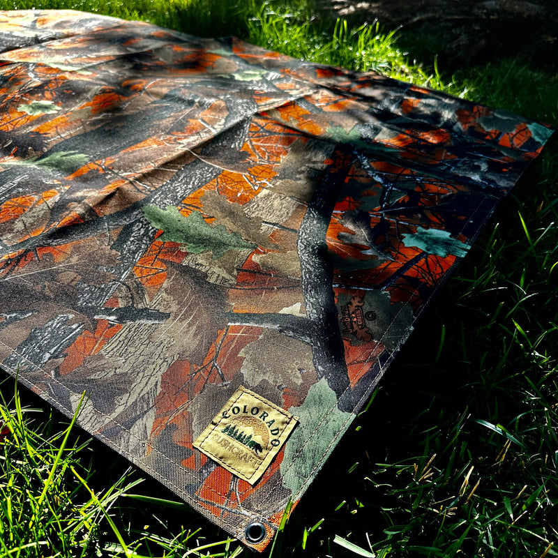 Load image into Gallery viewer, Extra Large Oak Brush Blaze Cordura 600D Nylon Bushcraft Ground Cloth
