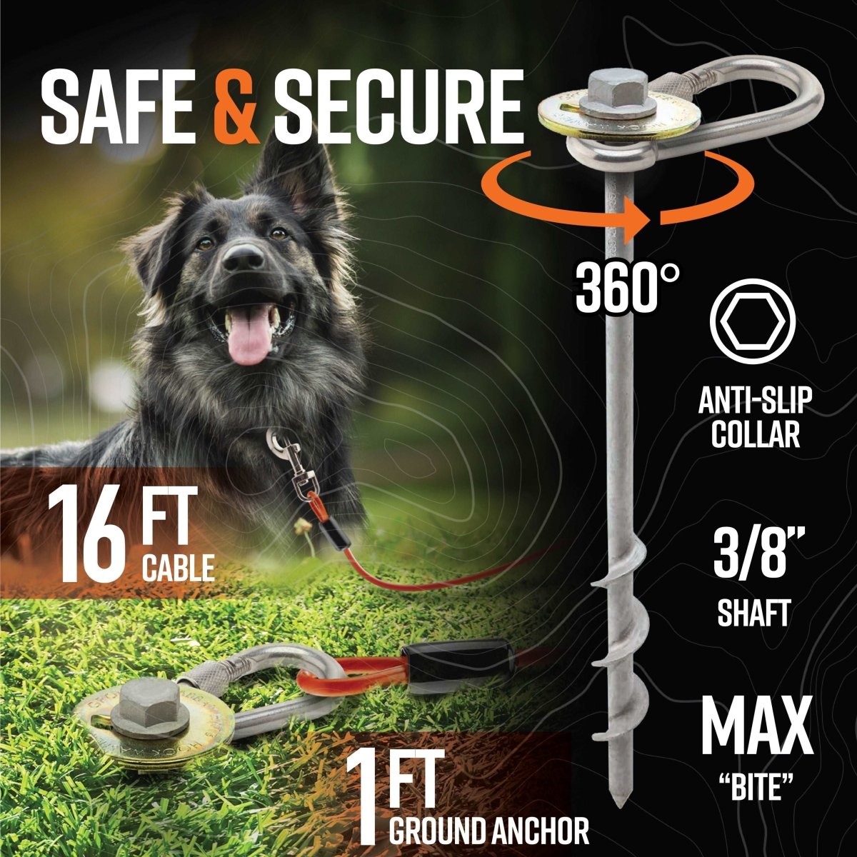 Grounded Paws Dog Tie Down Kit - Trail and Timber Co