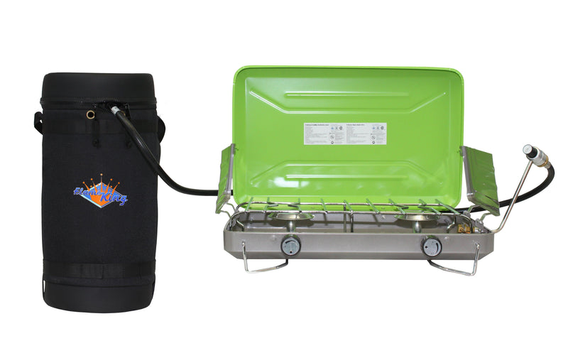 Load image into Gallery viewer, Flame King Propane Gas Hauler Kit 10lb Propane Tank, Adapter Hose and Insulated Protective Carry Case
