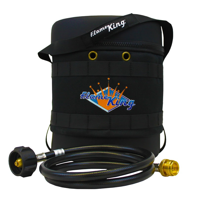 Load image into Gallery viewer, Flame King Propane Gas Hauler Kit-Insulated Protective Carry Case for 3lb Propane Tank plus Adapter Hose
