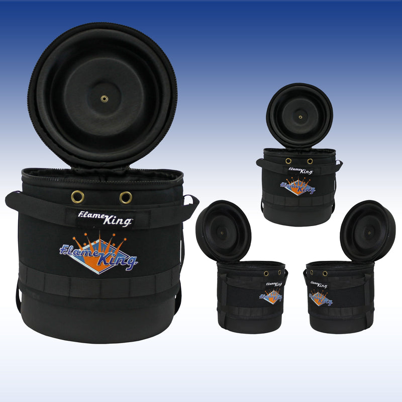 Load image into Gallery viewer, Flame King Propane Gas Hauler Kit 3lb Empty Propane Tank, Adapter Hose and Insulated Protective Carry Case
