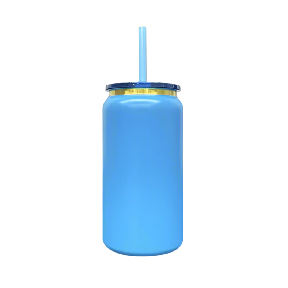 16oz Gold Plated Tumbler - Light Blue