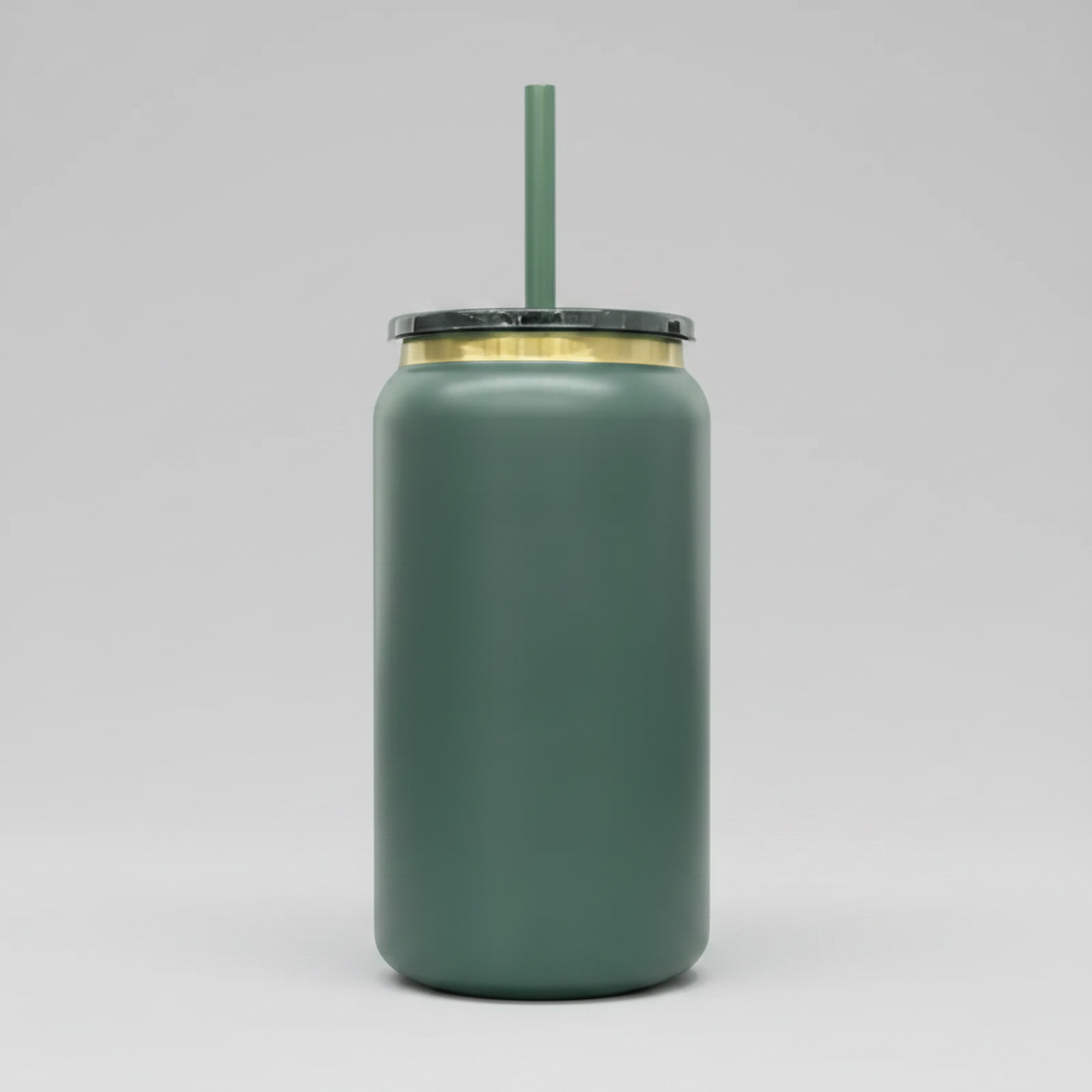 16oz Gold Plated Tumbler - Forest Green