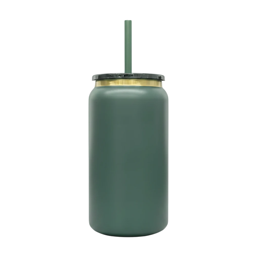 16oz Gold Plated Tumbler - Forest Green