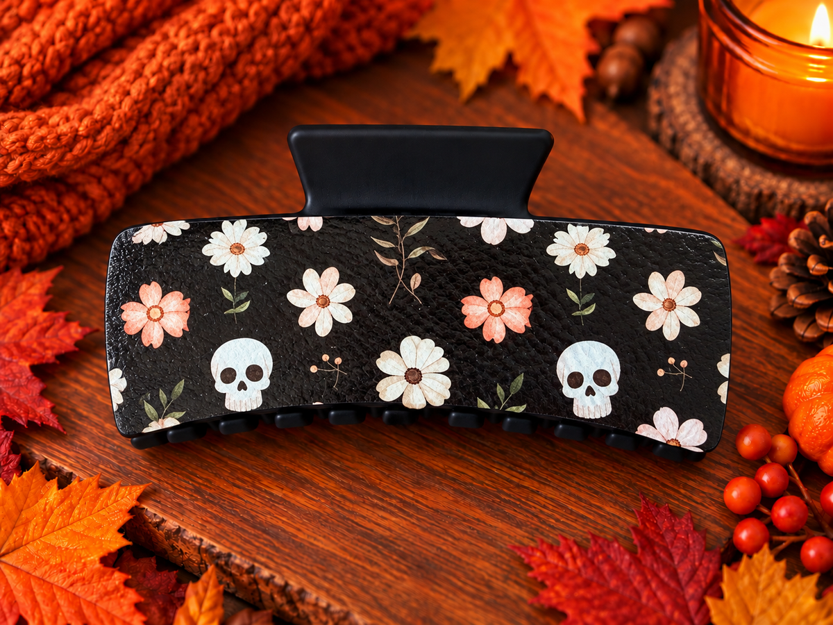 Skull & Daisy Hair Clip