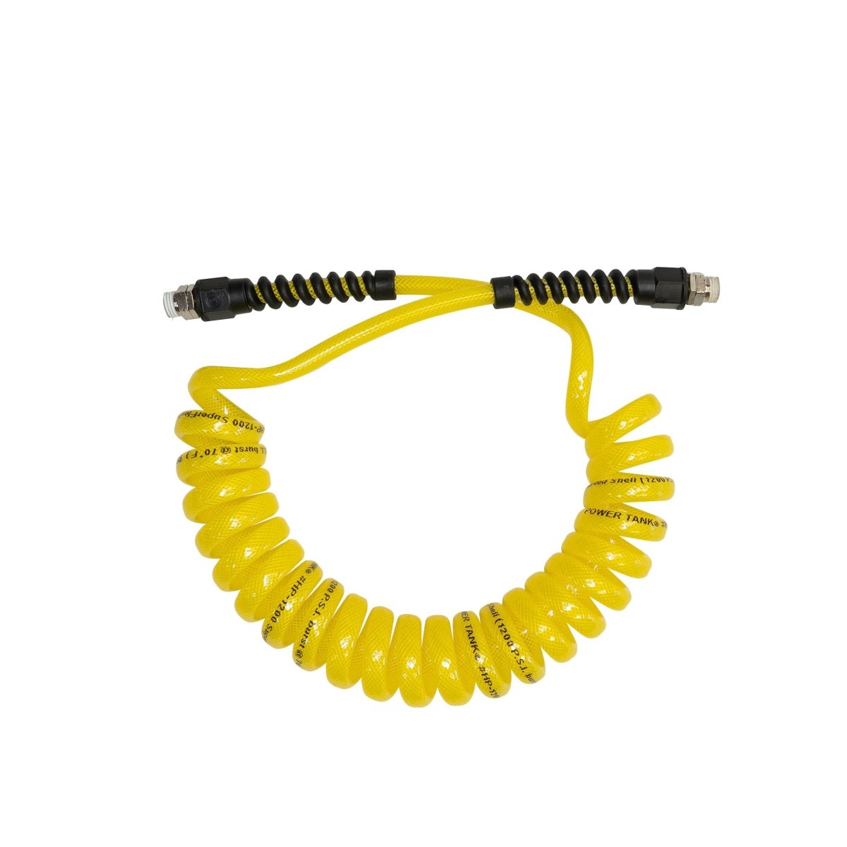 Air Hose 10 ft. Coiled 1/4" NPT Male Thread Superflex High Pressure Yellow Power Tank - Trail and Timber Co