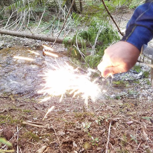 HexaLite™ Ferro Rod Fire Starter - X-Large 6-Sided Shape & Easy Grip Striker