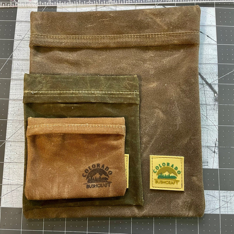 Load image into Gallery viewer, Waxed Canvas Talcum EDC Pouch Bushcraft Survival Camping Possibles Dopp Grooming (Various Colors/sizes)
