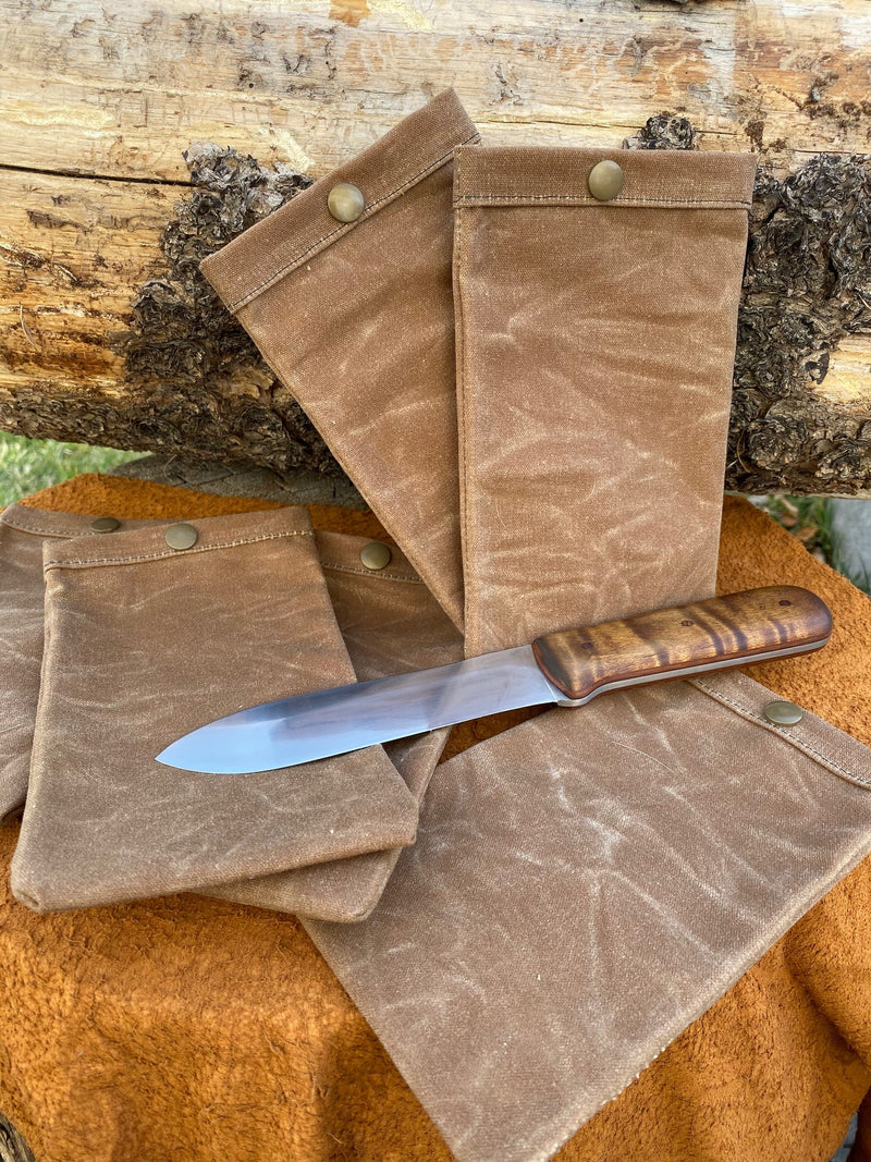 Load image into Gallery viewer, Set of Two Small Handmade Waxed Canvas Ditty Bags for Bushcraft Camping Outdoors (Various Colors)
