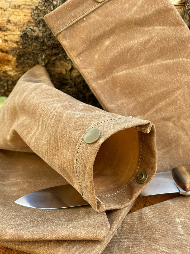 Load image into Gallery viewer, Set of Two Small Handmade Waxed Canvas Ditty Bags for Bushcraft Camping Outdoors (Various Colors)
