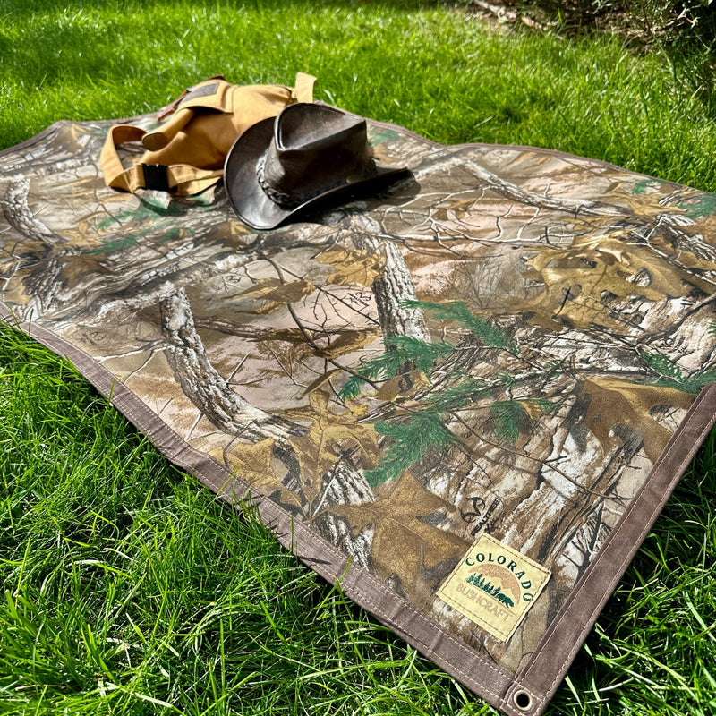 Load image into Gallery viewer, Extra Large Waxed Canvas and Realtree Xtra Lined Bushcraft Ground Cloth
