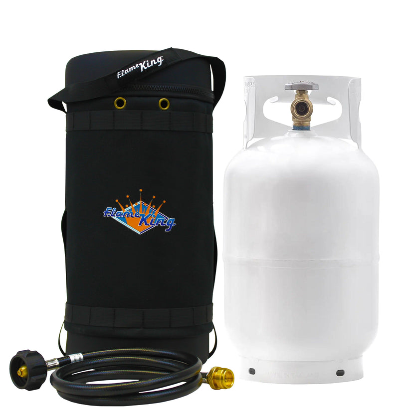 Load image into Gallery viewer, Flame King Propane Gas Hauler Kit 10lb Propane Tank, Adapter Hose and Insulated Protective Carry Case
