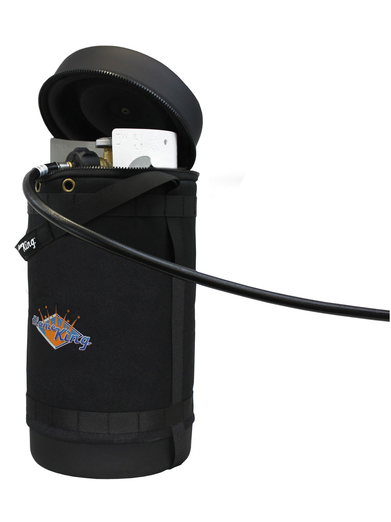 Load image into Gallery viewer, Flame King Propane Gas Hauler Kit 10lb Propane Tank, Adapter Hose and Insulated Protective Carry Case

