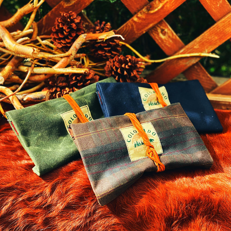 Load image into Gallery viewer, Handmade Waxed Canvas Bushcraft Roll Pouch For Pipe Tobacco Stove EDC  (Various Colors)
