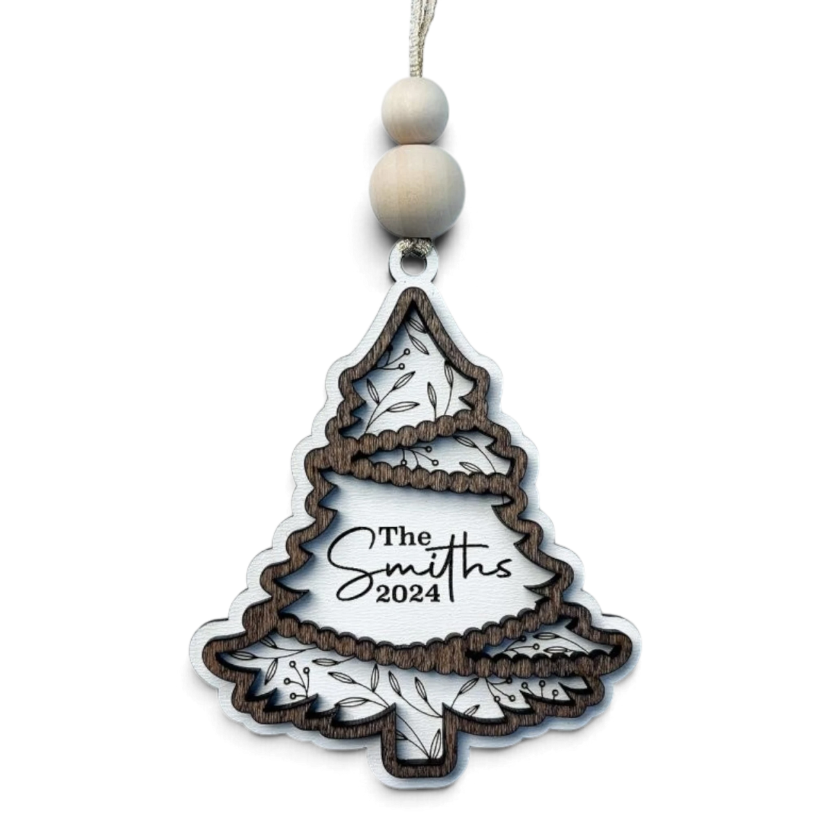 Christmas Tree motif layered wood Christmas ornament by Trail and Timber Co.