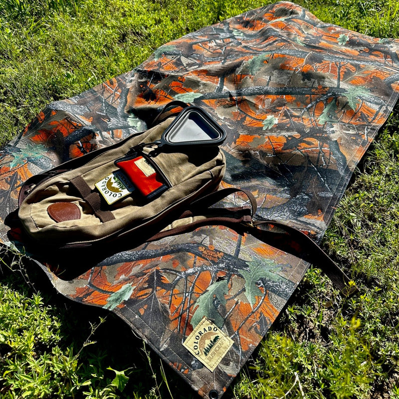 Load image into Gallery viewer, Extra Large Oak Brush Blaze Cordura 600D Nylon Bushcraft Ground Cloth
