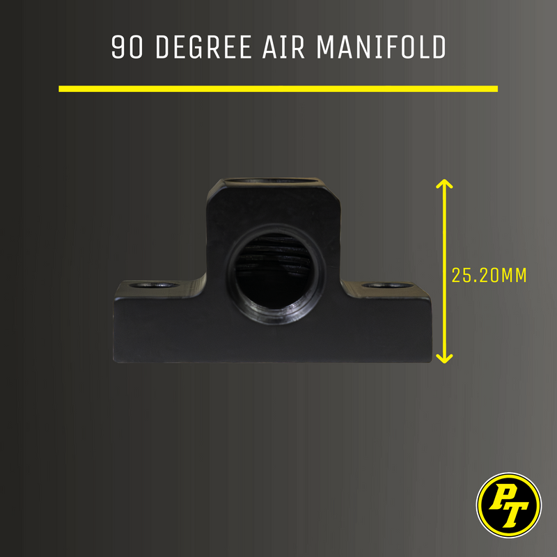 Load image into Gallery viewer, 90 Degree Air Manifold with mounting holes - 1/4 FNPT Female threads
