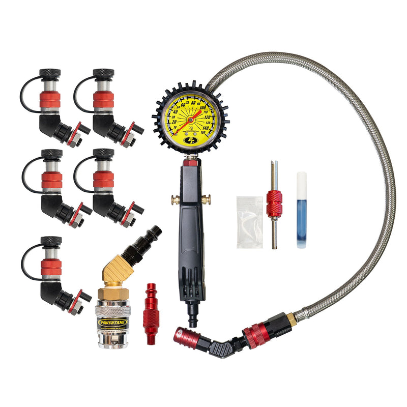 Load image into Gallery viewer, Monster Valve Primary - Standard Valve Stem Mount - 5 pack with Ventoso RED Tire Inflator Gauge
