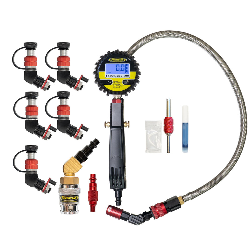 Load image into Gallery viewer, Monster Valve Primary - Standard Valve Stem Mount - 5 pack with Ventoso RED Tire Inflator Gauge
