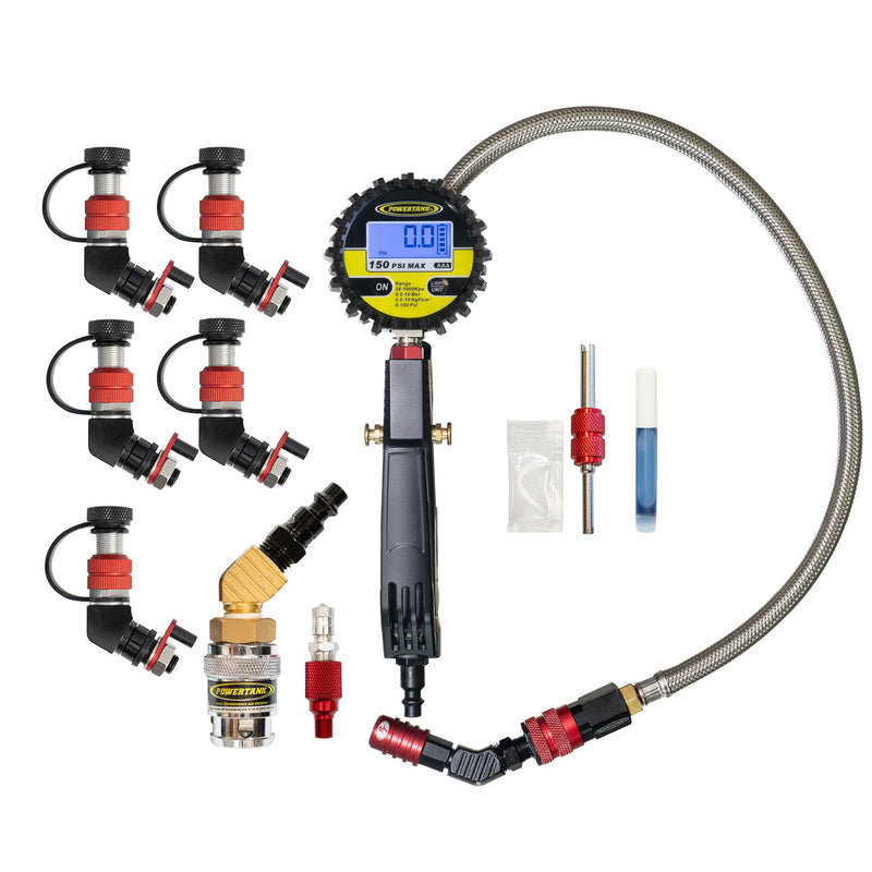 Load image into Gallery viewer, Monster Valve™ Primary - Standard Valve Stem Mount - 5 pack with Ventoso™ RED Tire Inflator Gauge
