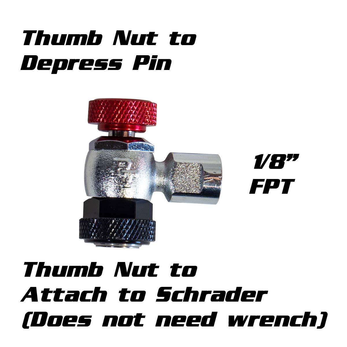 PT Shock Chuck™ - No Air Loss Tire and Shock chuck for hi - pressure applications - 1000 psi WP - Trail and Timber Co