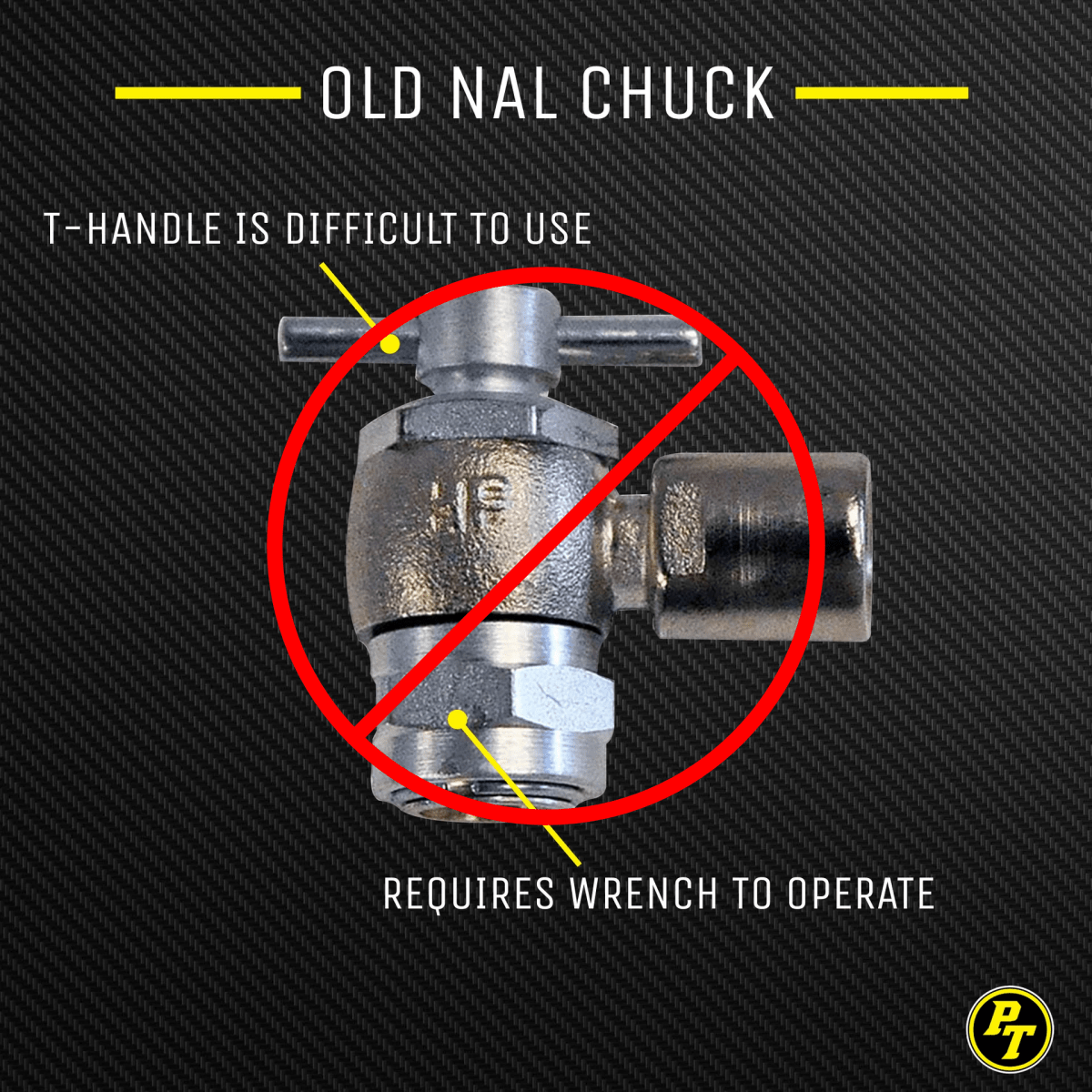 PT Shock Chuck™ - No Air Loss Tire and Shock chuck for hi - pressure applications - 1000 psi WP - Trail and Timber Co