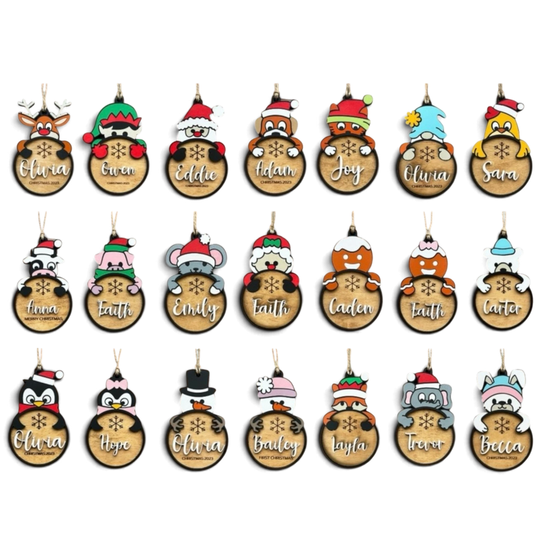 Load image into Gallery viewer, Christmas Character Ornamanets - Trail and Timber Co

