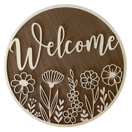 Flower Welcome Sign - Trail and Timber Co