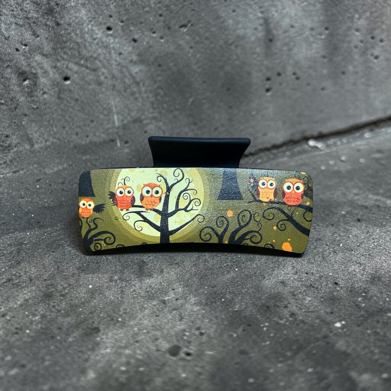 Load image into Gallery viewer, Halloween Owl/Pumpkin Hair Clip
