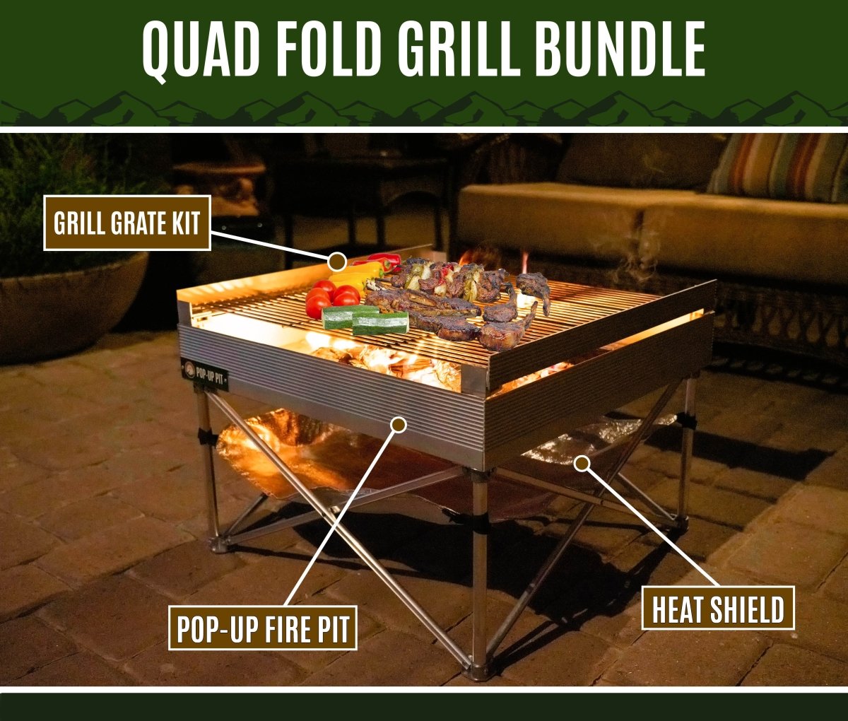 Outdoor Quad - Fold Grill Bundle - Trail and Timber Co