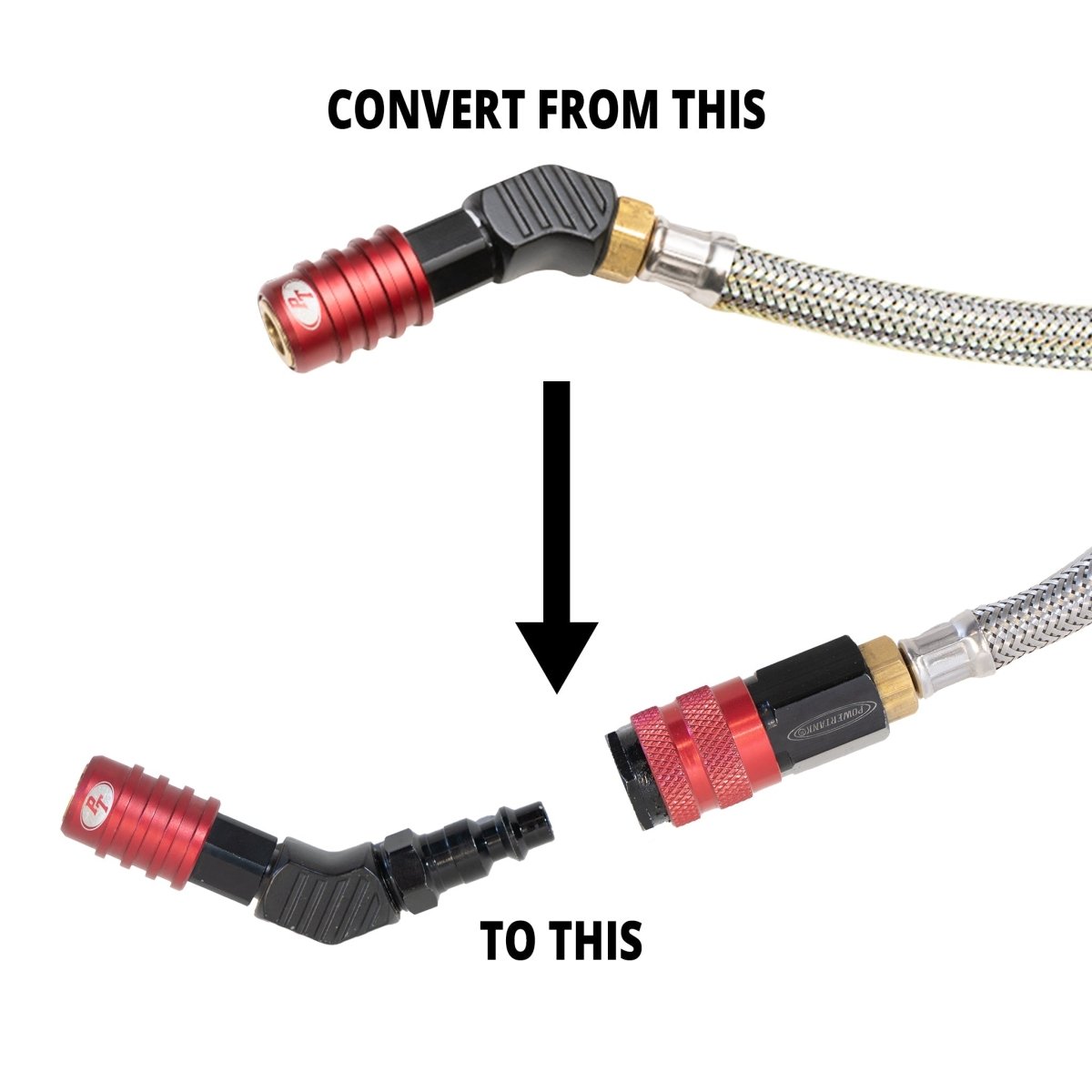 RED Upgrade Kit - Upgrade any Power Tank Tire Inflator Gauge to Quick - Switch RED Coupler - Trail and Timber Co