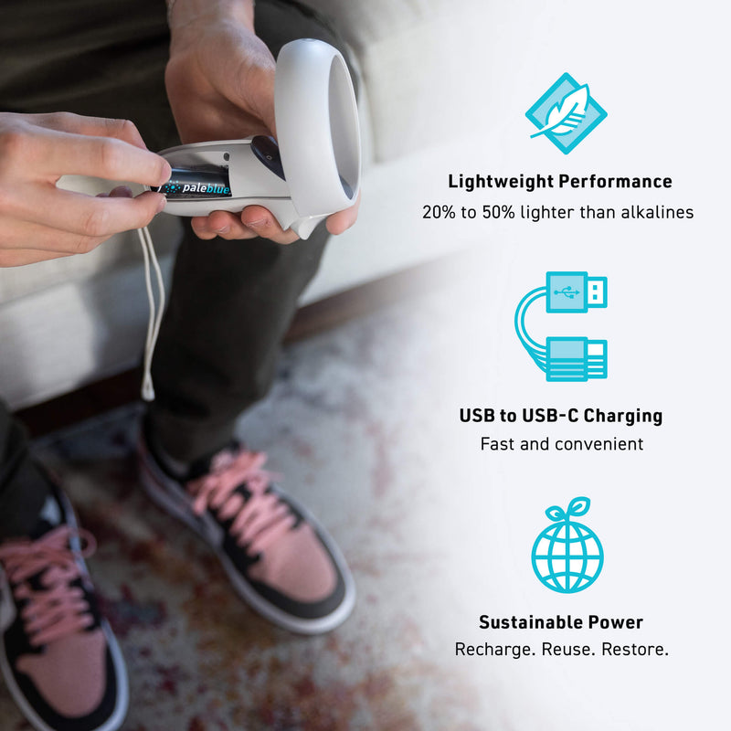 Load image into Gallery viewer, AA &amp; AAA Sustainability Kit - USB Rechargeable Lithium Batteries | Paleblue
