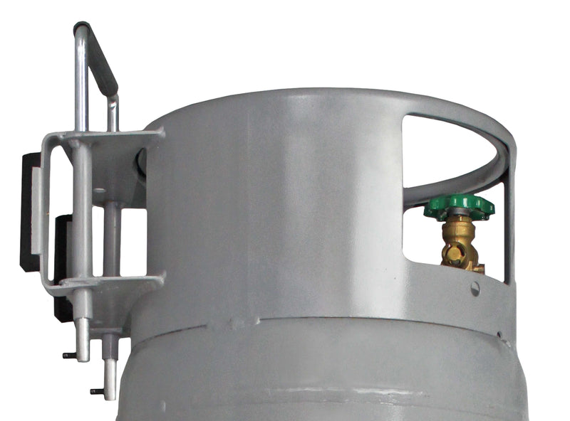 Load image into Gallery viewer, Flame King 100lb Empty Horizontal &amp; Vertical Propane Cylinder with POL &amp; Wheels
