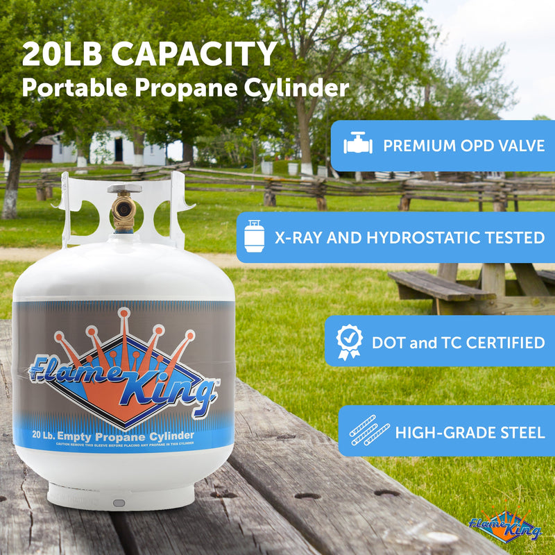Load image into Gallery viewer, Flame King 20lb Propane Tank LP Cylinder with OPD
