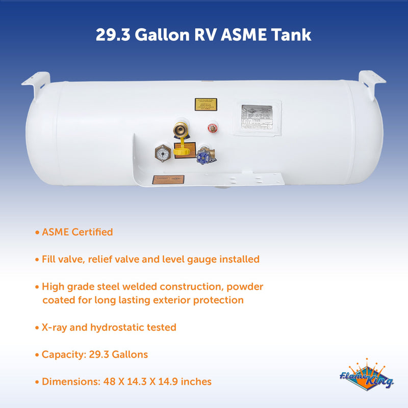 Load image into Gallery viewer, Flame King 29.3 Gal ASME Propane Tank Cylinder RV Trailer
